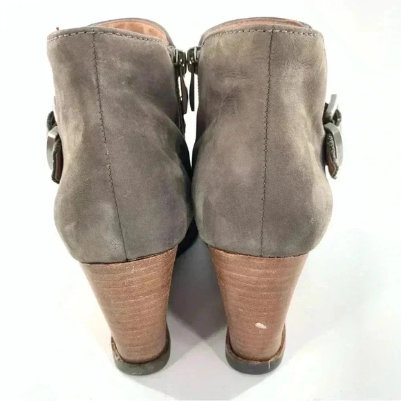 Caslon womens booties size 38 gray suede pull on belted wedge boots - Picture 12 of 14